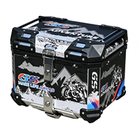 Vente en gros de boîtes latérales pour moto en aluminium de 45 L, étanches, verrouillables, universelles, avec support en acier au carbone et doublure en cuir