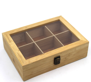 Wanuocraft Luxe Massief Bamboe Theedoos Op Maat Van Hoge Kwaliteit Geschilderde Rechthoekige Vorm Handgemaakt Logo Afdrukken 6 8 Compartimenten - Product Image 5