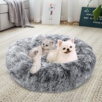 Dongguan Hnut Hond Kat Bed, Huisdier Bed, Pluche, Gemaakt Van Faux Fur, Pluizig, bed Met Kussen Voor Katten En Medium-Sized