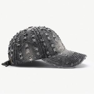 Casquette de baseball unisexe réglable en coton 100% à 6 panneaux, couleur unie délavée, visière incurvée, respirante pour l'extérieur, modèle courant - Product Image 3