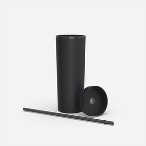 Vaso de Plástico de Doble Pared de 20oz 591ml con Tapa y Pajita, como Taza de Plástico para Beber Agua con Pajita - Product Image 3