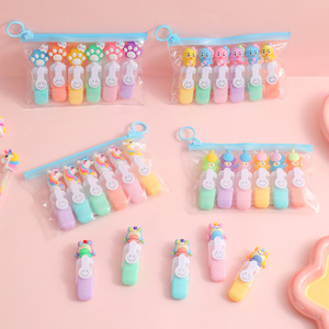 Últimos regalos <span class=keywords><strong>de</strong></span> papelería, bolígrafo resaltador <span class=keywords><strong>de</strong></span> 6 colores, resaltador brillante para niños, bolígrafo resaltador <span class=keywords><strong>de</strong></span> escritura con forma <span class=keywords><strong>de</strong></span> Animal lindo Mini - Product Image 1