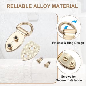 PATIKIL Clip de fixation latéral pour sac, en métal, forme feuille, avec anneau en D, fermoir de suspension pour sac à main, connecteur de chaîne - Product Image 3