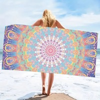 Serviette de plage en microfibre de luxe personnalisée, séchage rapide, sans sable, douce, design rayé moderne pour la piscine, la plage, tropicale