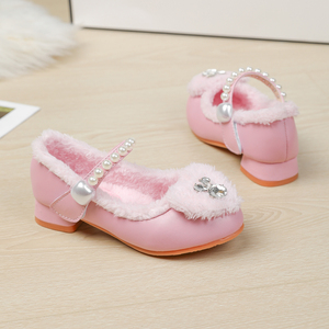 Chaussures habillées d'automne pour filles, semelles en caoutchouc antidérapantes, semelles intérieures souples en PU, fermeture auto-agrippante réglable, hauteur personnalisable - Product Image 2