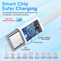 Câble de transfert de données USB C à charge rapide en gros d'usine, câble tressé de type C pour iPhone 15 16 17 Pro Max 1m, câbles de téléphone