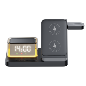 Station de charge multifonctionnelle 5 en 1 avec affichage numérique LED et horloge pour <span class=keywords><strong>iPhone</strong></span>, Samsung, iWatch, écouteurs et autres appareils - Product Image 4