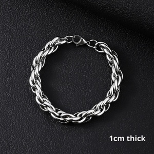 Hot-Selling Stainless Steel Punk Bracelet Simple Domineering High-End Cuban Trendy Men's Jewelry Geometric Bangles for Gift - Product Image 4