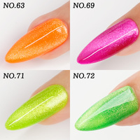 Kit de Gels Ongles Effet Œil de Chat Néon 2026 Sans HEMA, Gel Magnétique Fluorescent Pailleté 15ml, Vernis à Ongles UV LED Soak Off Marque Privée pour Salon