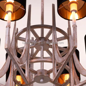 Abat-jour en tissu <span class=keywords><strong>noir</strong></span> à la mode américaine Suspension moderne de <span class=keywords><strong>Murano</strong></span> <span class=keywords><strong>Lustre</strong></span> en tissu métallique doré et argenté pour Villa Hotel Lobby - Product Image 5