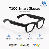 Gafas con Cámara IA de Fábrica, 8GB de Almacenamiento, Grabación de Fotos y Vídeos, Altavoces Duales, Asistente de Voz para Negocios al Aire Libre