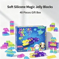 Tersedia Stok Blok Bangunan TPE Lembut, Mainan Edukasi Sensorik Anak, Puzzle Jelly DIY, Persegi Besar, untuk Mengurangi Stres