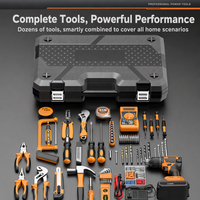 Kit de perceuse 12V à 2 vitesses, 53 pièces, kit combiné d'outils électriques, mandrin métallique 0,8-10 mm, 35 modes de couple, perceuse à percussion 3 modes, batterie lithium-ion