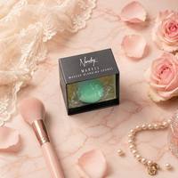 Boîte cadeau rigide à deux pièces avec couvercle transparent, impression personnalisée, pour éponge à maquillage, emballage en papier de luxe, cosmétiques, boîtes en papier pour éponges de beauté