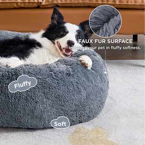 Wholesale Manufacturer Soft Luxury Plush Solid Fashion Pink Grey White Rectangle Pet Cushion Carton Cat <b>Dog</b> <b>Bed</b> - Product Image 2