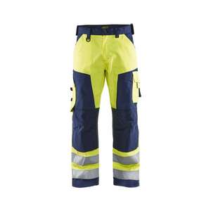 BLAKLADER - 156618113389D108 Pantalon haute visibilité sans poches à clous Jaune/Bleu marine-EAN 7330509413098 HI-VIS WORKWEAR - Product Image 1