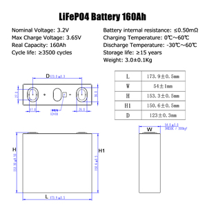 EVE 3,2 V lifepo4 160ah lifepo4 батарея класса a 3,2 v 160ah батарея lifepo4 160AH домашняя батарея - Product Image 4