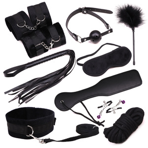 Set erótico SM de 10 piezas con cinta y material de felpa ligera, juguetes alternativos y de coqueteo para parejas adultas, venta al por mayor de artículos sexuales - Product Image 5