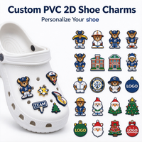 Breloques souples personnalisées pour chaussures, logo sur mesure, décorations de chaussures de dessin animé, accessoires de sabots en gros, 2,5-3,5 cm, 2g