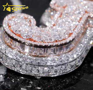 カスタム パーソナル ラッパー 3D ジュエリー 925シルバーチャーム トレンディペンダント フルアイスアウト モアッサナイト イニシャル ヒップホップ ペンダント - Product Image 4