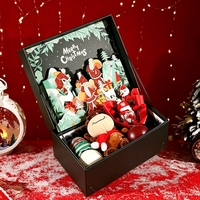 Boîte cadeau 3D pop-up de Noël, en papier simili cuir, boîte surprise de luxe pour Noël, pour emballer des chocolats, des fruits, des cadeaux de fête