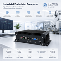Mini PC Industrial de Décima Generación, Doble LAN, 8 USB, 2 COM, Pantalla Dual, Sin Ventilador, Gráficos Intel UHD, SSD
