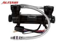 Compresseur d'air pour voiture ALITAIR 12V/24V à double cylindre, compresseur de suspension pour système de suspension pneumatique A480C-2 Max 300PSI