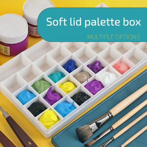 <span class=keywords><strong>Caja</strong></span> de pigmentos de plástico <span class=keywords><strong>para</strong></span> <span class=keywords><strong>acuarelas</strong></span>, <span class=keywords><strong>caja</strong></span> de paleta de colores transparente cuadrada con tapa abatible, 24/36/48 celdas, 1 unidad - Product Image 1
