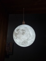 Lustres lunaires à lumière ronde au design moderne Impression 3D Planète Lune Lampes suspendues Boule 3D Luminaire sphérique