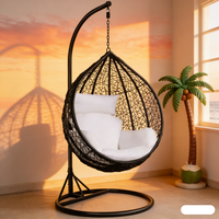 Fauteuil suspendu en rotin, fauteuil suspendu d'extérieur, fauteuil suspendu avec support, balançoire de patio, mobilier d'extérieur, balançoire suspendue au plafond, hamac suspendu