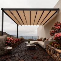 Auvent rétractable en aluminium avec revêtement PVC, télécommande, protection solaire extérieure et protection contre la pluie, imperméable pour villa, terrasse et patio