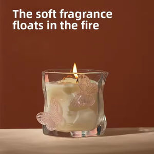 Coffret Cadeau Bougie en Verre Aromathérapie Romantique Française, Bougie en Cire de Soja Haut de Gamme, Décoration Florale Faite à la Main pour Mariage et Thanksgiving - Product Image 3