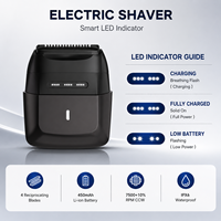 Rasoir électrique à lames mobiles MRY Professional 4 lames 7500 tr/min haute vitesse étanche IPX6 pour hommes, idéal pour les voyages avec charge rapide Type-C