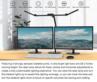 Lámpara de escritorio LED con junta giratoria Cuidado de los ojos Lámpara de mesa plegable ajustable Lámpara de escritorio Abrazadera LED