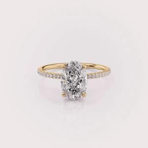 Lab Grown IGI Certified Oval Diamond <b>Ring</b> 14KT Solid Yellow Gold for <b>Girls</b> - Product Image 1