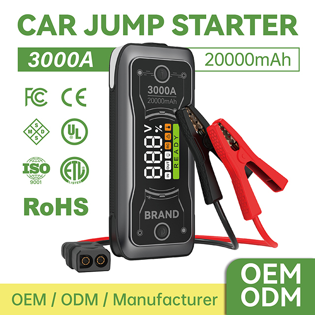 Boltpower 12V 3000A Peak Portable Battery Booster Car 8L Gasoline or Diesel Car Jump Starter 20000mAh