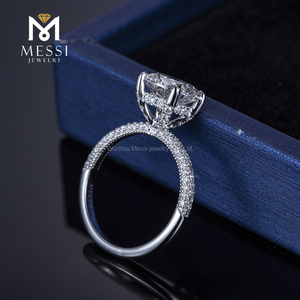 Anello Solitario Messi Gems MSR-312 in Oro Bianco 18K, Ultimo Modello Elegante per Fidanzamento Femminile, Anello con Diamante Creato in Laboratorio HPHT - Product Image 2