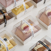 Boîte à gâteau en rouleau jetable en PET transparente pour gâteau roulé suisse, mousse, tranches de gâteau, emballage à emporter pour pâtisserie et desserts