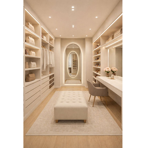 Cari Ikon Serupa Promosi Kustom LED Walk-In <span class=keywords><strong>Closet</strong></span> Organizer Furnitur Kamar Tidur Panel Kayu Modern Pintu Kayu Solid - Product Image 2