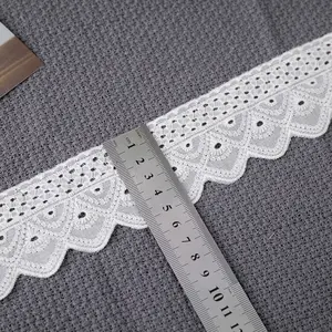 ZSY Width 5.5 cm white cotton embroidered lace decorative bowknot dress skit neckline bedding decorative accessories