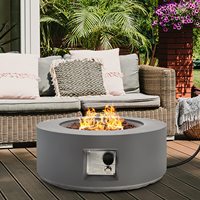 Foyer à gaz rond flamme réglable, roches de lave, Table de foyer de Propane d'extérieur pour Patio jardin arrière-cour