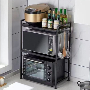 <span class=keywords><strong>Étagère</strong></span> de rangement de cuisine à double niveau en métal <span class=keywords><strong>pour</strong></span> <span class=keywords><strong>four</strong></span> à micro-ondes, support de comptoir rétractable avec <span class=keywords><strong>étagère</strong></span> <span class=keywords><strong>pour</strong></span> cuiseur à riz - Product Image 2