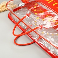 Grand sac fourre-tout en PVC transparent personnalisé paquet de couverture en mousseline grand sac à provisions en plastique transparent