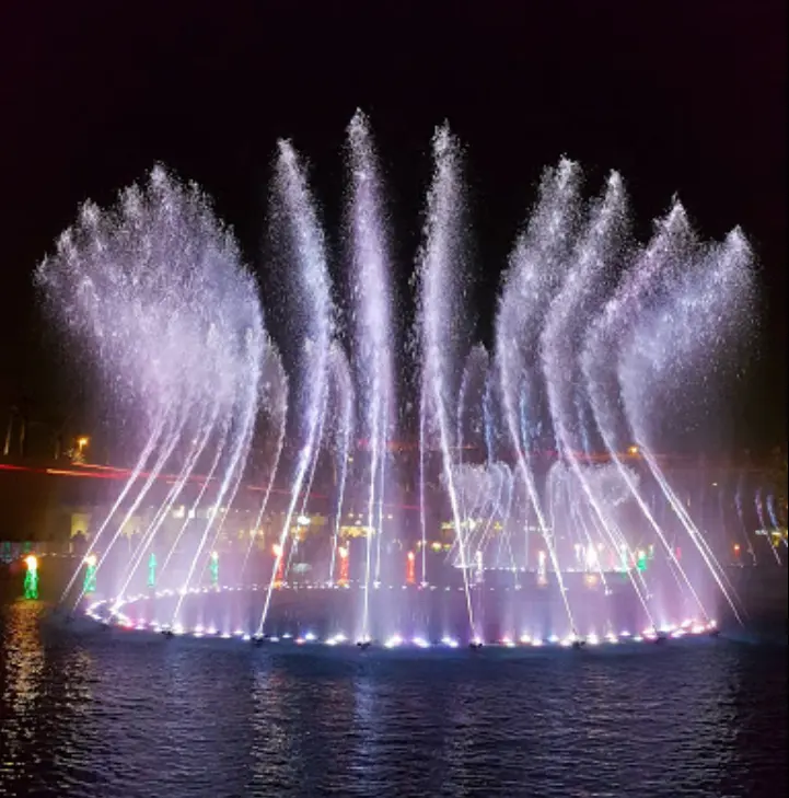 AWS-Grande fontaine d'eau lumineuse à LED personnalisée, fontaine de danse pour l'extérieur
