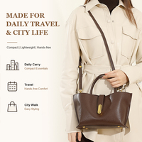 Sac fourre-tout en cuir véritable pour femme, convertible avec poignée supérieure et bandoulière, idéal pour le bureau et les sorties quotidiennes - Fournisseur OMD