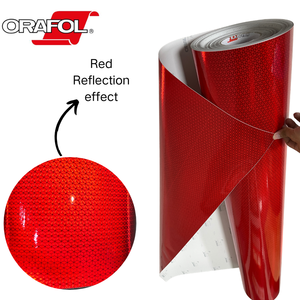 Rouleau de film de sécurité hexagonal rouge, auto-adhésif, bâche réfléchissante, imperméable, résistant aux déchirures, matériau de couverture en PVC enduit - Product Image 1