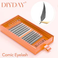 DIYDAY Großhandel Manga Spire Natürliche Leichtgewichtige Umweltfreundliche Maschinell Hergestellte 0,05mm Dicke Künstliche Wimpernverlängerungen