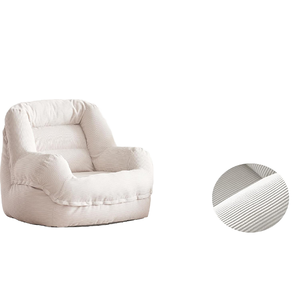 Poltrona Moderna Imbottita Sottovuoto, Sedia Singola con Schienale, Divano Pigro in Tessuto, Pouf per Soggiorno - Product Image 5