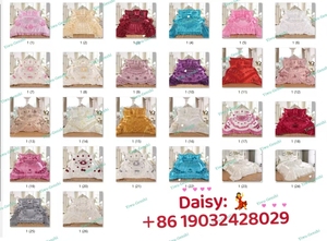 2025 lãng mạn 10 cái đám cưới đặt Chăn bộ với phù hợp với rèm cửa Vua Kích thước Comforter bedding Set & cổ CuộN - Product Image 6