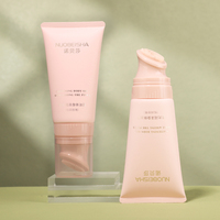 Tube vide rose mat personnalisé de 50 ml, emballage écologique avec double bille roulante pour massage, tube souple pour lotion corporelle